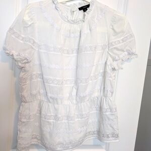 J.Crew factory cotton/lace blouse